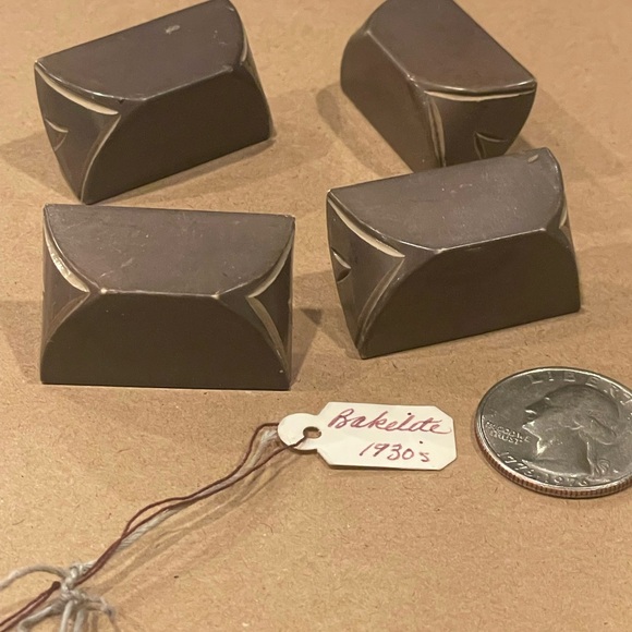 Vintage Brown/grey Bakelite buttons - Qty 4 - Picture 4 of 6